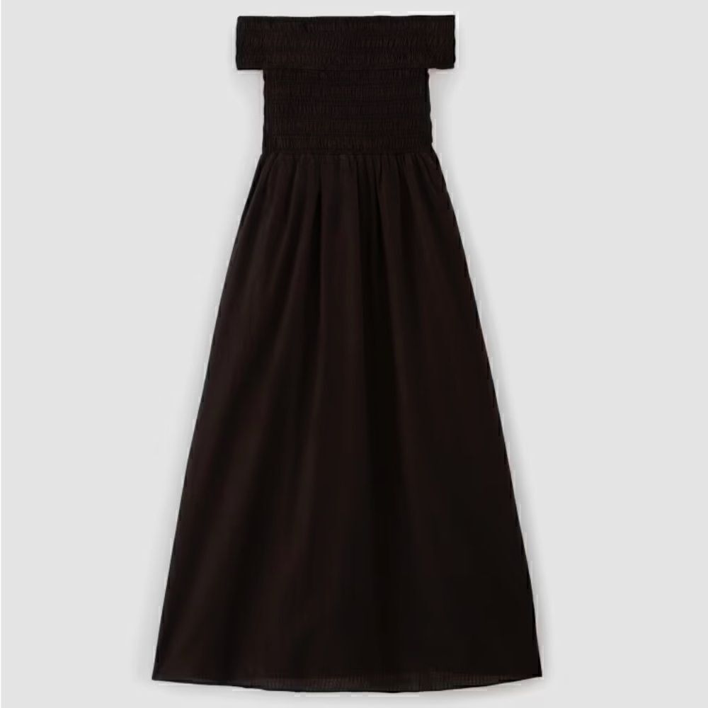 NEW The Gauze Off-the-Shoulder Midi Dress Black XS - Picture 5 of 5